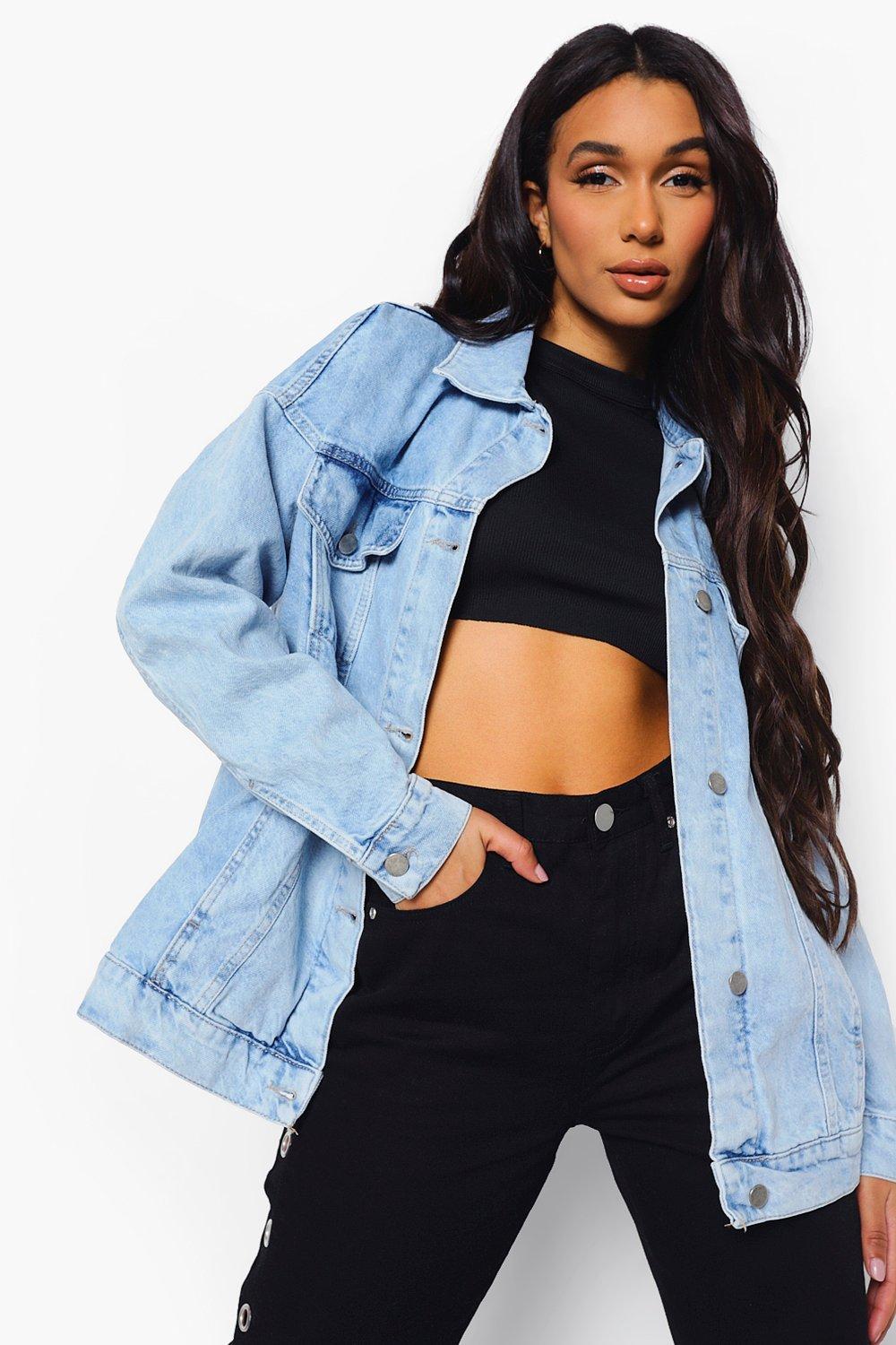 Veste en jean discount imprimé dos femme